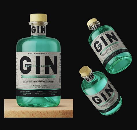 Gin Bottle Mockup+Free Sample | Behance :: Behance