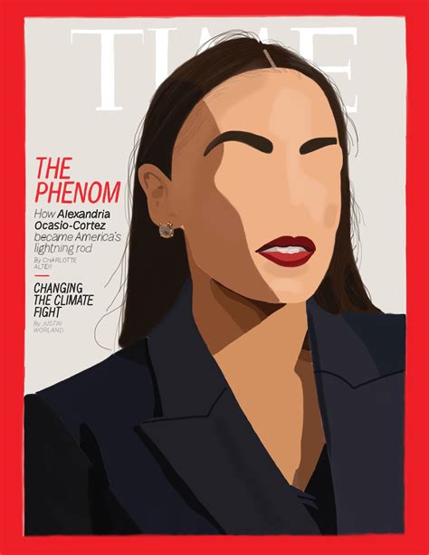 AOC Time Magazine Cover Minimalist Illustration DIGITAL | Etsy