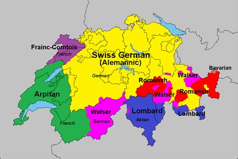 Languages of Switzerland. - Maps on the Web