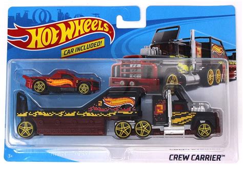 Hot Wheels Crew Carrier with Detachable Trailer - Black, Red, and ...