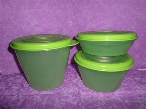 Tupperware Stuffables Mini Storage Bowls Lime Green 1,2, & 3 Cups ~ Brand New | Storage bowls ...
