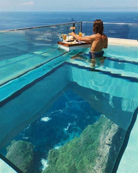 Whoa... a Hotel with glass bottom pools on your deck? I wanna go! 😃 #travel #beach #pool #resort ...