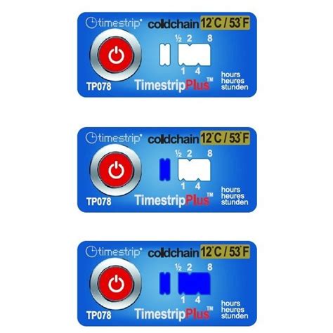 Timestrip irreversible Time/temperature indicator