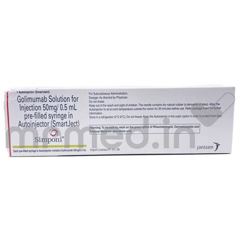 Buy Simponi 50mg Injection Online: Uses, Price, Dosage, Instructions ...