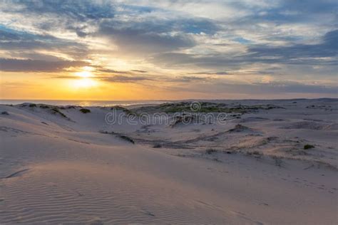 Sand Dunes Near the Ocean at Sunset. Stock Image - Image of relax ...