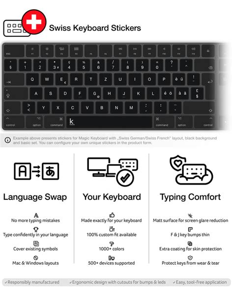 Swiss QWERTZ Keyboard Stickers | Keyshorts