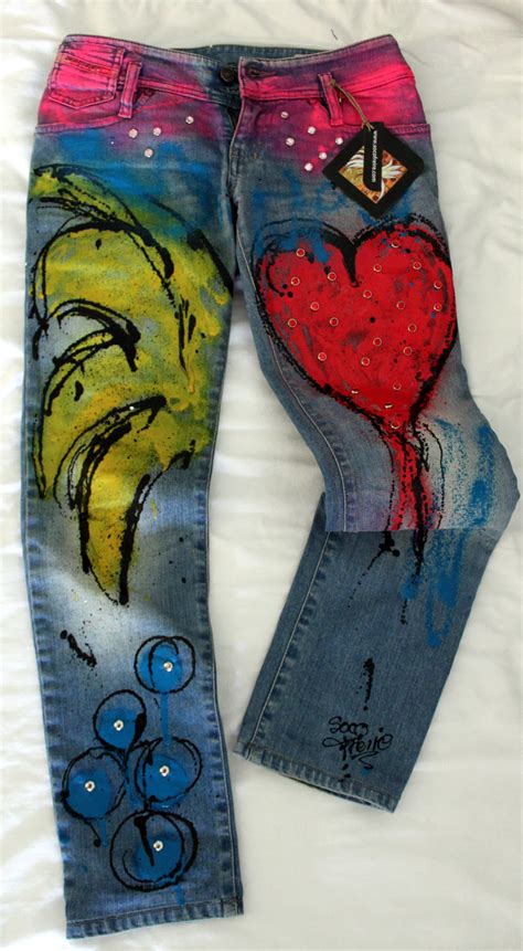 #hand painted #jeans www.socofreire.com Recycle Jeans Projects, Upcycle ...