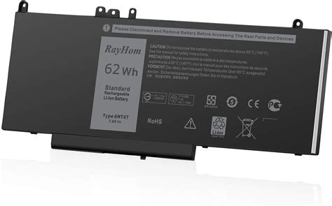 Amazon.com: RayHom Replacement 6MT4T Laptop Battery - for Dell Latitude E5470 E5570 Precision ...