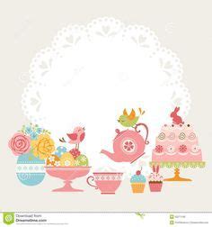 tea borders free clip art | Cute Easter tea party invitation with place for your… | Easter tea ...