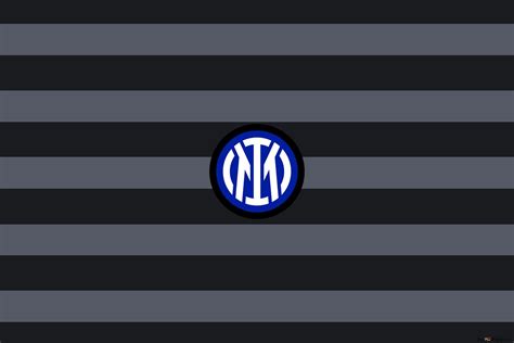 Inter Milan FC logo on black and white background 2K wallpaper download