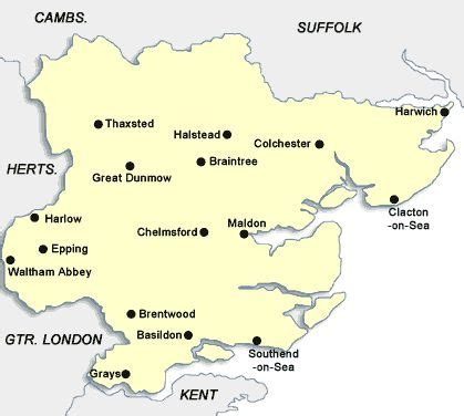 Local Map of Essex | England map, Essex map, Essex