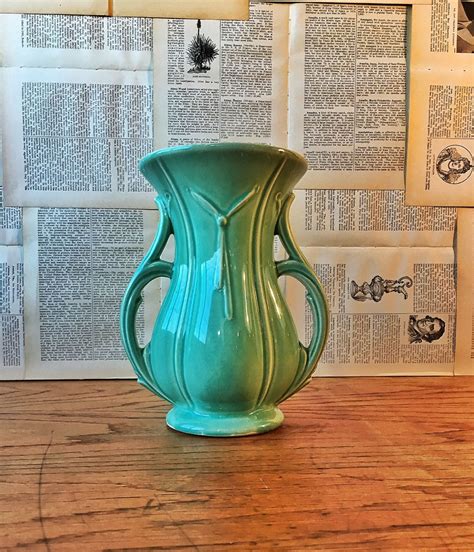 Vintage McCoy Vase Aqua McCoy Flower Vase McCoy Pottery | Etsy | Flower ...