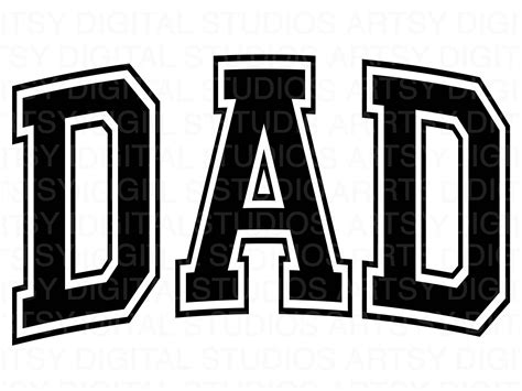 Dad Varsity Font SVG Fathers Day Svg Happy Fathers Day Best - Etsy