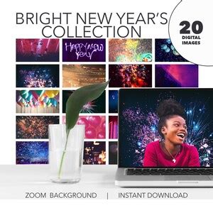 Zoom Background, Bright New Year's Collection, Online Party, Instant ...