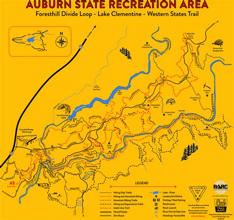 Auburn State Recreation Area ABOVE Confluence Map – Cool Trail Maps