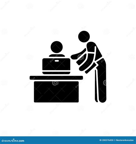 Personal Assistant Black Glyph Icon Stock Vector - Illustration of ...