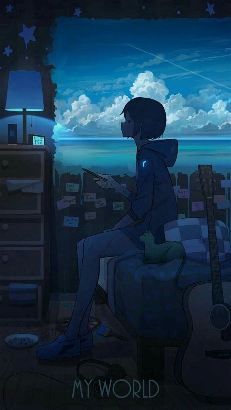 Sky Anime, Dark Anime, Sad Wallpaper, Anime Scenery Wallpaper, Anime Backgrounds Wallpapers ...