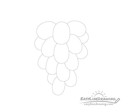 How to Draw Grapes Step by Step - EasyLineDrawing