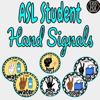 ASL Student Hand Signals by Easy-Pese Creations | TPT