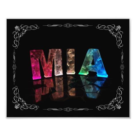 Mia - The Name Mia in 3D Lights (Photograph) Photo Print | Zazzle.com