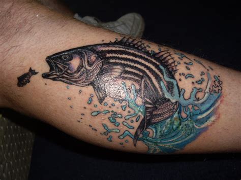 striped bass fishing tattoos - tattooplacesinstatecollegepa