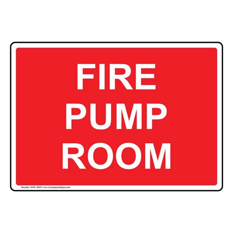 Fire Pump Room Signage