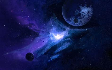 Planet in the blue galaxy wallpaper - Space wallpapers - #52876