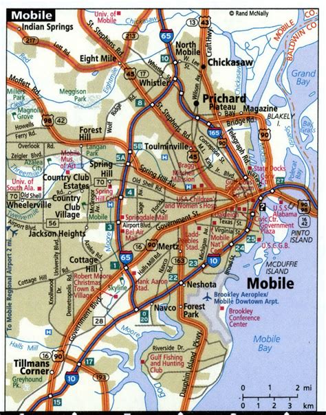 Mobile city road map for truck drivers toll free highways map - usa