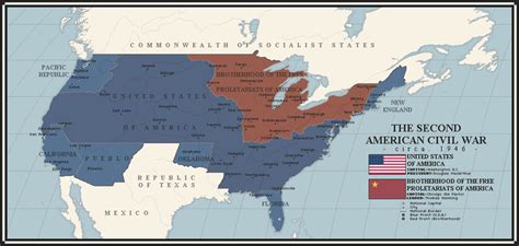 The Second American Civil War, circa. 1946 - The Steel Veil : imaginarymaps