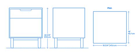 Raleigh Bedside Table Dimensions & Drawings | Dimensions.Guide