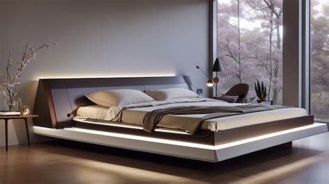 Premium AI Image | A bedroom with a floating magnetic bed