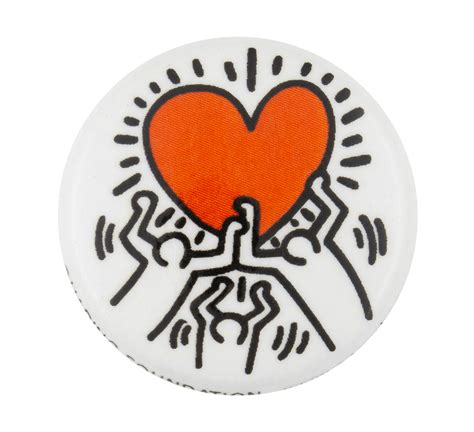 Keith Haring Dancing Heart | Busy Beaver Button Museum