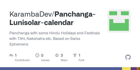 GitHub - KarambaDev/Panchanga-Lunisolar-calendar: Panchanga with some ...