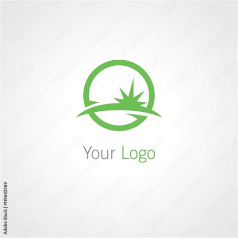 circle green plant logo Stock Vector | Adobe Stock