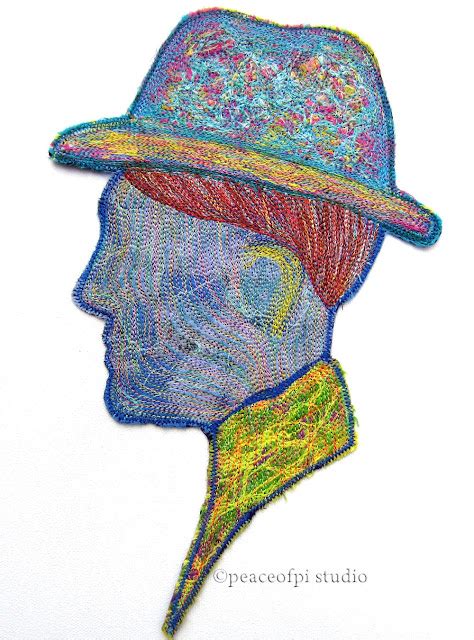 peaceofpi studio: Man with a Hat Silhouette Thread Art