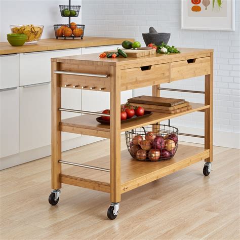 TRINITY EcoStorage® Kitchen Island w/ Drawers, Bamboo