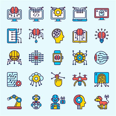 Free Colored Artificial Intelligence Icons (AI)