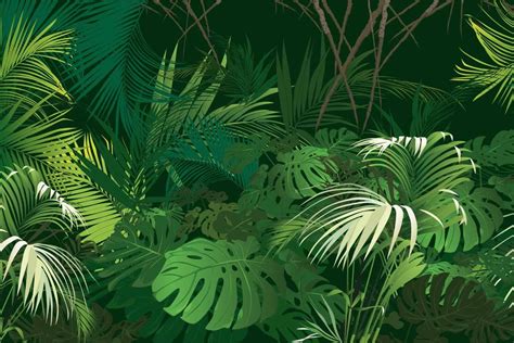 Digital printing Tropical wallpaper JUNGLE OBS By LGD01 | Jungle ...