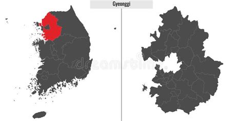 Map of Gyeonggi State of South Korea Stock Vector - Illustration of boroughs, district: 275145931