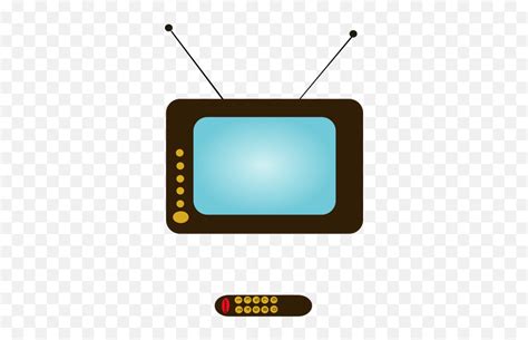 Vector Illustration Of A Tv Set And A - Television Set Emoji,Tv Remote Emoji - free transparent ...