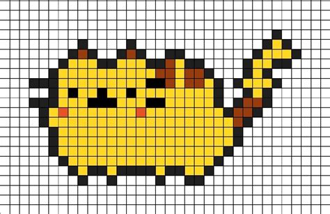 A pixel art template of Pusheen themed as Pikachu. Easy Perler Bead ...