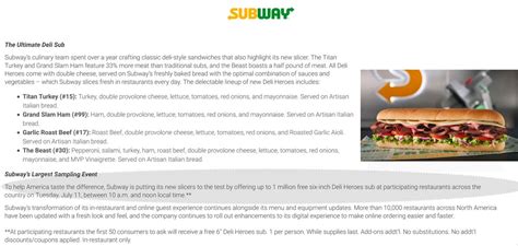 First 50 people 10am Tuesday enjoy a free 6 inch sub sandwich at Subway #subway | The Coupons App®