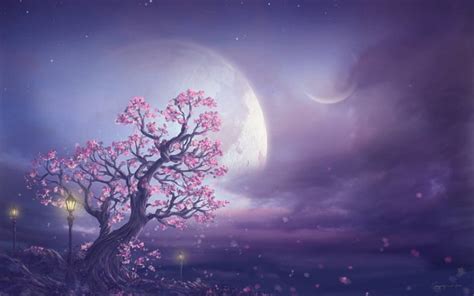 Dreamland, tree, fantasy, moon, HD wallpaper | Peakpx