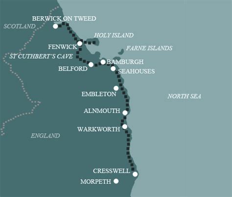 Northumberland Coast Map | Northumberland coast, Northumberland, Farne ...