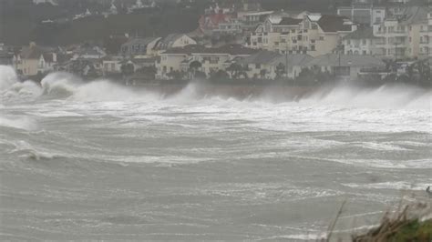 Storm Ciaran: Huge waves crash into Jersey shoreline and also batter parts of the mainland | UK ...