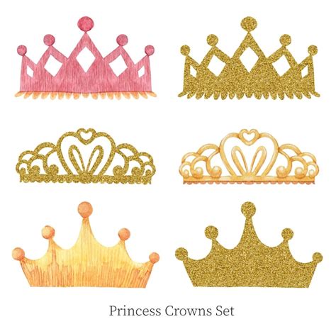 Conjunto de coronas de princesas | Vector Premium