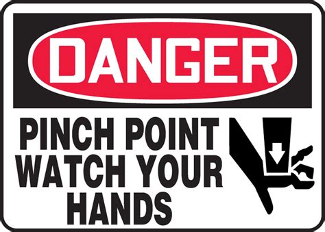 Accuform"Danger Pinch Point - Watch Your Hands" Safety Sign, Aluminum ...