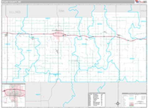 Stark County, ND Wall Map Premium Style by MarketMAPS