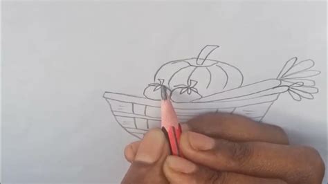 How to draw fruit basket easily with pencil shading - YouTube