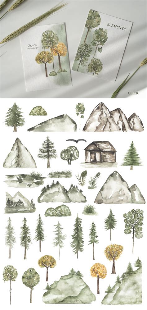 Watercolor Landscapes Collection - Design Cuts